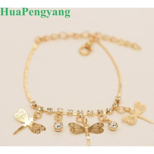 China Fashion Jewelry Jewelry Wholesale, Europe And America Alloy Plated Golden Dragonfly, Exquisite Ladies Bracelet Explosion
