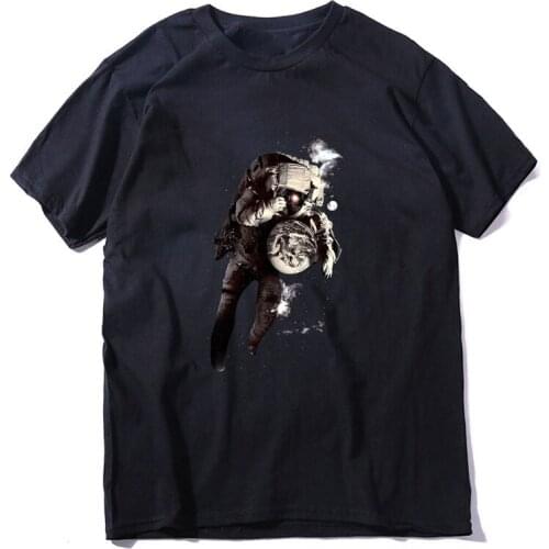 COOLMIND 100% cotton spaceman print men T shirt casual cool space men tshirt o-neck t-shirt mens tee shirts tops