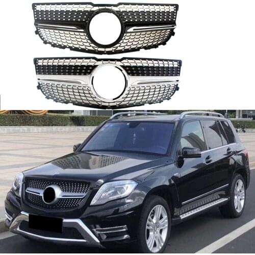 Front Racing Billet Bumper Grille Upper Facelift Grill For Mercedes-Benz X204 GLK Class 2013 2014 2015 Diamond