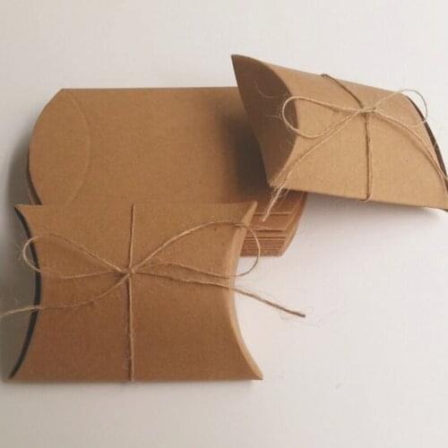 10pieces Kraft paper pillow, cardboard box, small size, spot pillow paper box, paper box gift bags candy box