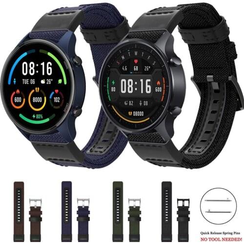 For Xiaomi Watch Color Strap Woven Nylon Band Canvas 22mm Wristband MI Watch Color Sport Replaceable Bracelet Watchband