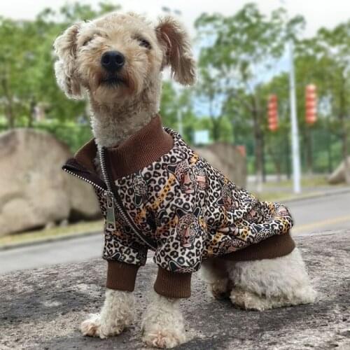 Luxury Dog Hoodie Leopard Pet Dog Clothes For Dogs Coat Jacket Cotton Ropa Perro French Bulldog Clothing For Dogs Pets Clothing