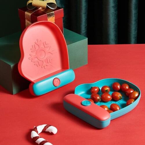 Christmas Fruit Tray Household Holiday Snacks Fruit Storage Basin Nuts Candy Plastic Tray Kitchen Tools Creative Cute Gifts