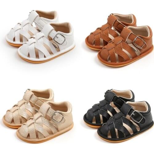 Summer Baby Sandals PU Leather Shoes For Boy Girl Slippers Toddler Kids First Walkers Non Slip Shoes 0-18 Months