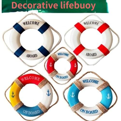 Craft Lifesaving Decoration Mediterranean Style Life Saving Home Furnishing Creative Wall Foam Cotton Lifebelt Hanging Type