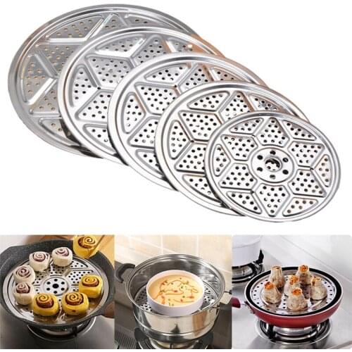 1PC Stainless Steel Round Steamer Rack Multifunction Durable Dumpling Bread Steaming Shelf Tray Cookware Kitchen Accessories
