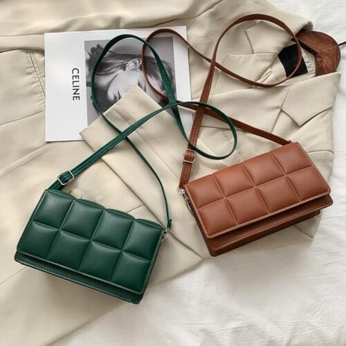 Fashion Lattice Pattern Shoulder Bag Womens Designer Handbag Flap PU Leather Bags Square Crossbody Bag Female Travel Messenger