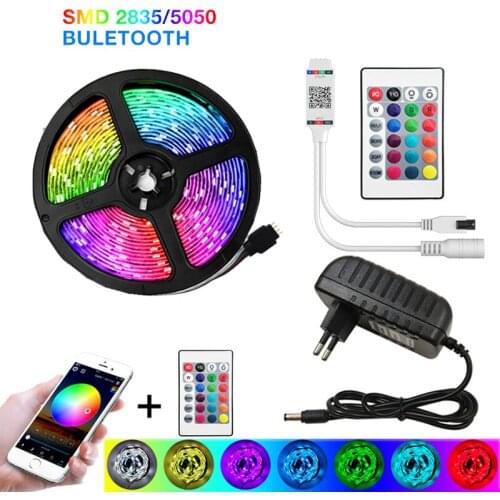 Bluetooth LED Strip Lights 20M RGB 5050 SMD Flexible Ribbon Waterproof RGB LED Light 5M 10M Tape Diode DC 12V Control