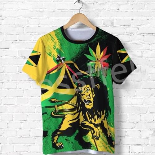 Tessffel Country Flag Jamaica Lion Emblem Summer NewFashion 3DPrint T Men/Women Funny Casual Short Sleeve T-Shirts Streetwear B3
