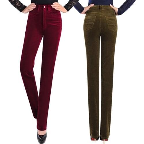 Trending Products 2020 High waist trousers women casual trousers Plus size Corduroy pants NEW high quality Wide-leg pants 1462