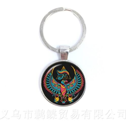 Vintage Sun and Moon Masonic Mason Keychains Eye Of Providence Keyring Men Ancient Egyptian Ankh Pendant Religious Jewelry