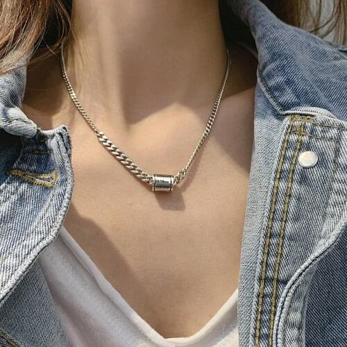 Utimtree Punk Handmade Vintage Geometric Cylinder Design Pendant Necklace For Women Girl Party Choker Jewelry