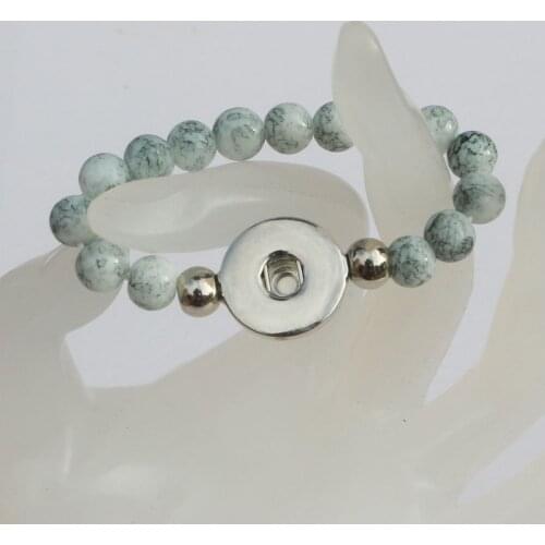 16Colors!18mm Snap Bracelet Charm Bangles Diy Snap Button Jewelry 8mm Glass Single Snaps Hoder 15cm For Children Kids