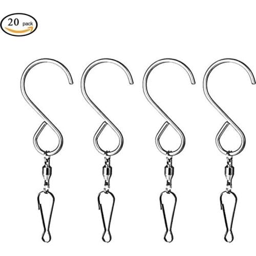 20PCS Swivel Hooks Clips for Hanging Wind Spinners Crystal Twisters Garden Bells and Party Supply