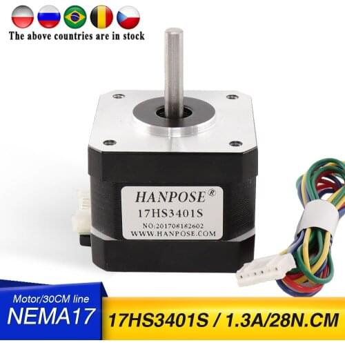 10PCS 4-lead 1.3A 28N.CM 1.8deg Nema17 Stepper Motor 17HS3401S 42 Series motor 34 mm motor for 3D Medical machinery accessories