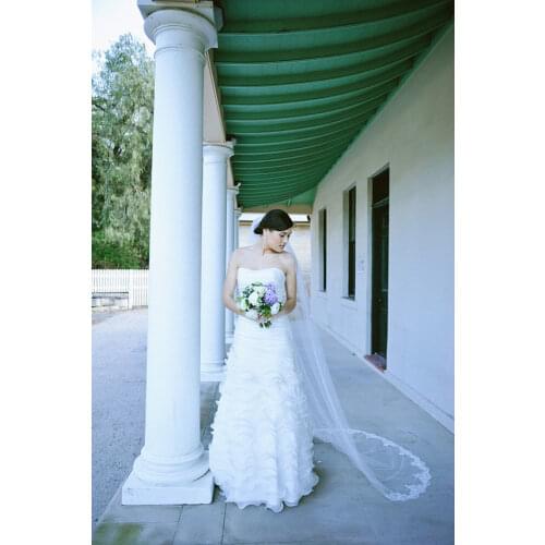 Chapel Length 90"/ 230cm wedding veil 1 layer Lace white bridal veil