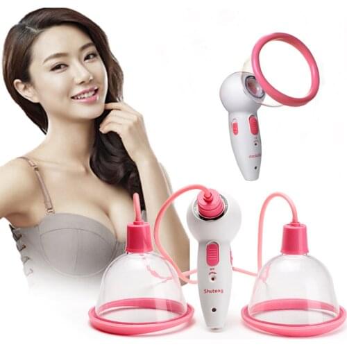 Electric Breast Enhancement Massager Negative Pressure Vacuum Physical Breast Beauty Chest Massager Sucker Cup Nipple Stimulator