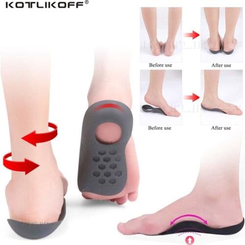 KOTLIKOFF Flatfoot Orthopedic Insole Arch Foot Valgus Flat Bottom Collapse Support Hard-Wearing Orthotics Half Shoes Pad Unisex