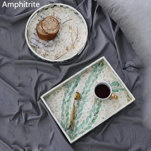 Creative Hand Painted Ladle Tea Food Cutlery Tray Luxury Tray Storage Tray Rectangular Decoration For Home Wobble Tray Home