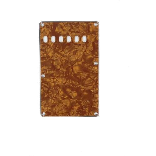 Musiclily Vintage Style Strat Tremolo Backplate for Fender USA/Mexican Made Standard Stratocaster, 4Ply Earthy Yellow Pearl