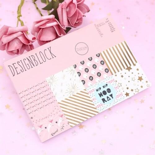 KLJUYP 16pc Cheers Scrapbooking Pads Paper Origami Art Background Paper Card Making DIY Scrapbook Paper Craft