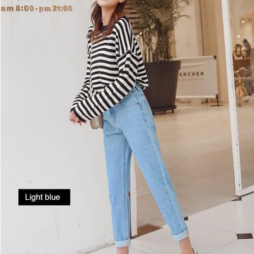 2021 Spring New Beige Blue Hot Sale Cotton White Jeans Woman High Waist Skinny Jeans Woman Plus Size Mom Jeans Black