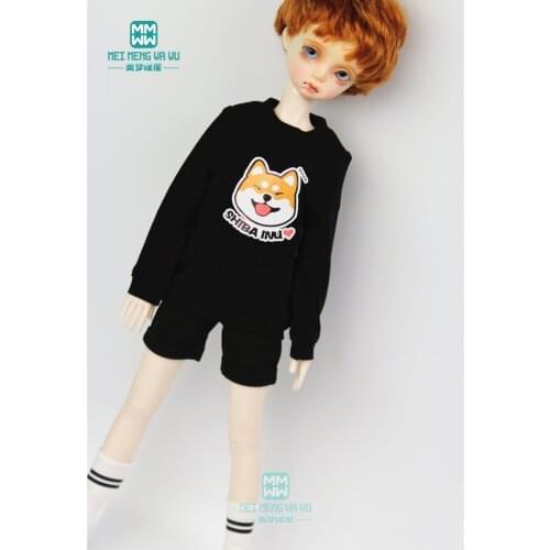 BJD accessories doll clothes for 1/4 BJD MSD Boy and girl doll fashion wild sweatshirt black White