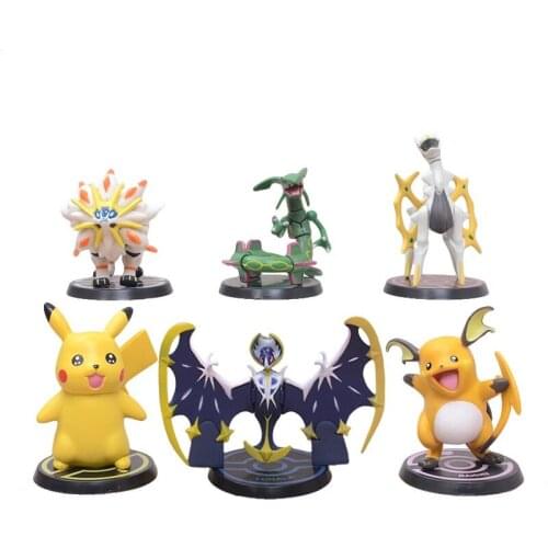 6-Piece Pokemon Pikachu movable doll Pokemon game Elf ball model Fire dragon anime doll toy Children’s gift Elf ball
