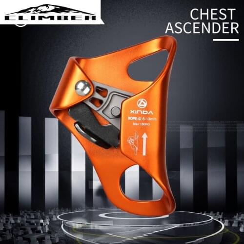 Outdoor Camping Rock Climbing Chest Ascender Safety Rope Ascending Anti Fall Off Survival Vertical Rope Climbing Equipment