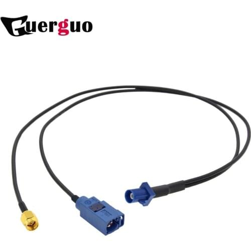 1PC RG174 Y Type Splitter Navigation GPS Antenna Extension Cable Fakra C Male to 1xFakra C Female 1X SMA Male 90 Degree