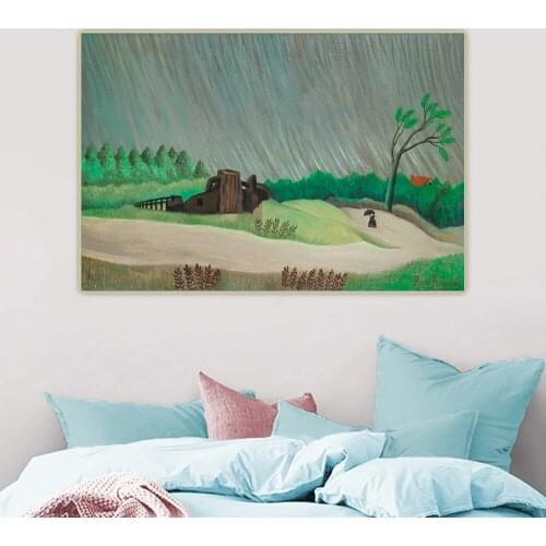Citon Henri Rousseau《A Rainy Morning》Canvas Art Oil Painting Artwork Poster Picture Wall Background Decor Home Decoration