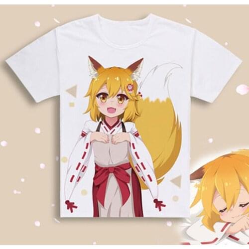 Sewayaki Kitsune no Senko-san T-shirt Anime Cosplay The Helpful Fox Senko-san T shirts Casual Tops women Men Tees