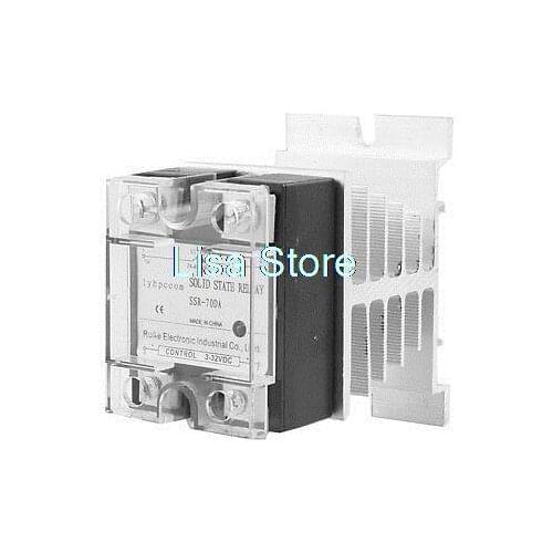 DC-AC 3-32VDC 24-480VAC 70A SSR Solid State Relay w Aluminum Heat Sink