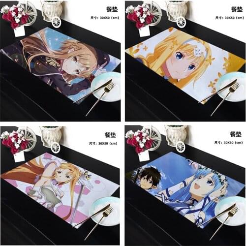Sword Art Online 88741 Anime Customized Table Mat Cartoon Desk Mats Placemat Canvas Kitchen Household Decoration Gift