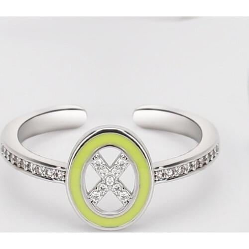 TIRIM Trendy X Shape Cubic Zirconia Finger Rings for Women Abalone Shell Ring Fashion Bague Anillo Jewelry Gifts кольцо женско