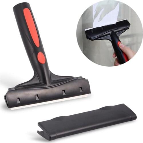 FOSHIO Vinyl Cleaning Shovel Handled Scraper Stainless Blade Knife Glass Window Tint Squeegee Car Wrap Stickers Wrapping Tool