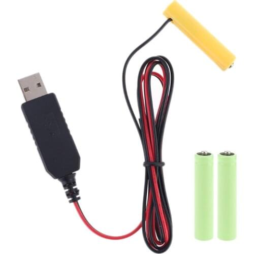 Y5JF LR03 AAA Battery Eliminator USB Power Supply Cable Replace 1 to 4pcs AAA Battery For Electric Toy Flashlight Clock LED