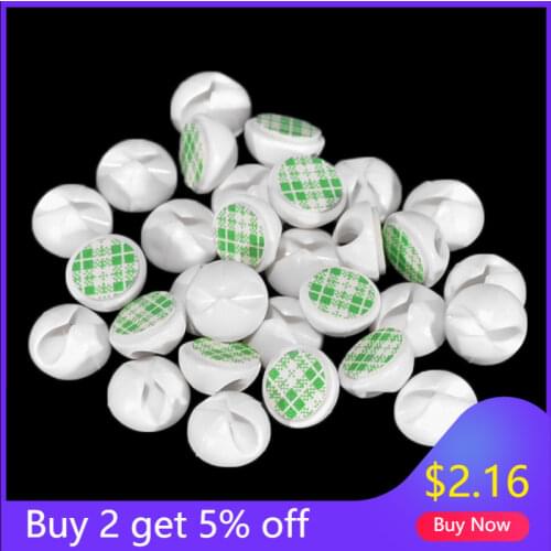 30pcs Car Desk Wall USB Wire Cable Line Fastener Clip Clips Holders Organizer Retainer Clamp Clamps Tie Lines Fixed Clips