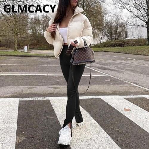 Women Solid Chic Pants Casual Skinny Slit Sport Trousers Long Pants