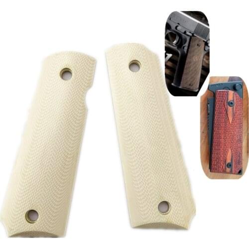 1 Pair Ivory Resin Handle Shank Non-slip Patches Scales DIY for 1911 Grips