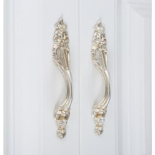 1 PC Retro Silver Garden Drawer Handle Classical Handle Knob 32/96/128MM Antique Wardrobe Door Pull Furniture Handle Home Decor