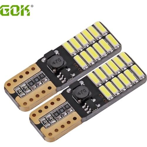 100pcs/lot Canbus Free Car Auto LED T10 24smd 4014 LED Bulbs for License Plate Position Parking Trunk Reading Lights 194 W5W LED