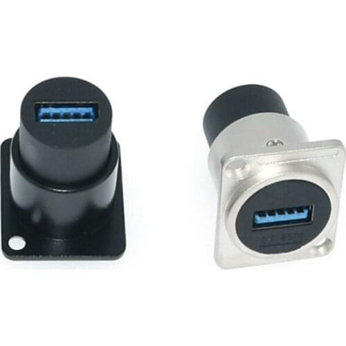 100 pcs USB 3.0 D Type Socket Metal Female to Female Module Connector USB Plug Panel Mounting Holder Adapter Support