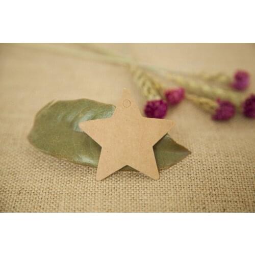 1000pcs 6*6cm Pentagram Brown Kraft Paper Price Tags DIY Gift Tags For Handmade Cake/clothing/Wedding/Party Gift Bags/boxes