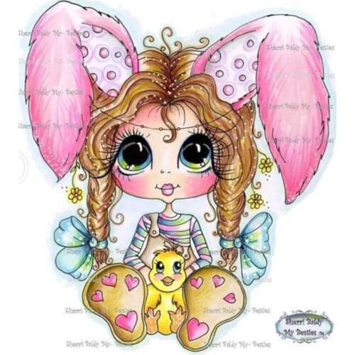 10x8 Wearing pink rabbit ear TBig ice cream ransparent Clear Stamps Silicone Seals for DIY scrapbooking photo album Card Making