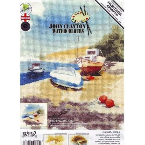 11/14/18/25/22/28 color aida Lovely Counted Cross Stitch Kit Fishing Boats Boat on Shore Seaside Beach