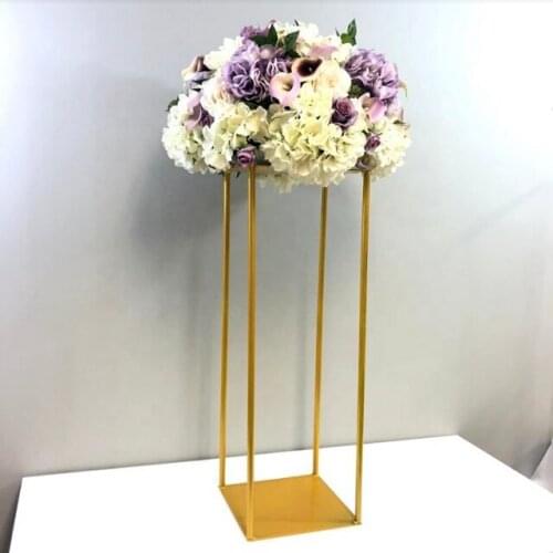 12pcs)Silver gold vase centerpiece collapsible tall metal wedding flower stands yudao1599