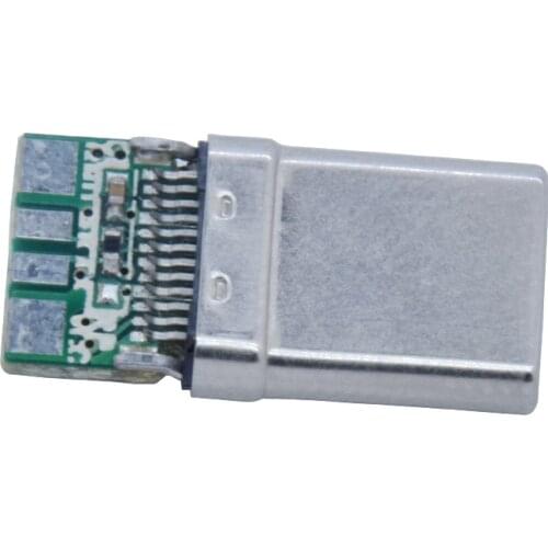 2pcs USB 3.1 Type C Connector 14 Pin Female 24 Pin Male Socket Receptacle Adapter To Solder Wire & Cable PCB Board