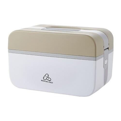 2 Layers First Aid Box with Handle Lockable Medicine Emergency Kit Multifunctional Storage Case for Home Office TN88