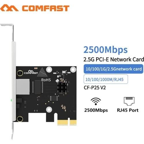 2500Mbps Gigabit Gaming Network Card High speed 10/100/1000Mbps RJ45 Ethernet Port 2.5Gbps Desktop PCI-E Adapter for Win7/8/10